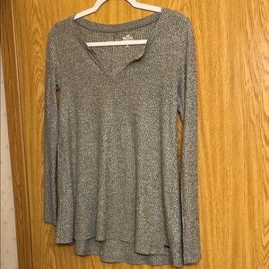 Hollister Gray Long Sleeve Relaxed Blouse